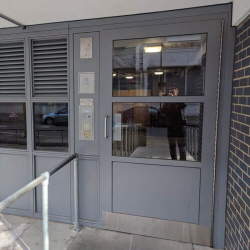 communal entrance doors