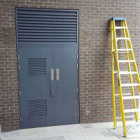 louvred steel plant room doors