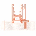 Orange door threshold frame detail