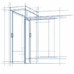 Steel door frame perspective detail