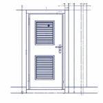 Technical steel louvre door drawing